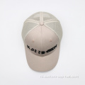 Beige heren 6 paneel geborduurde trucker hoeden